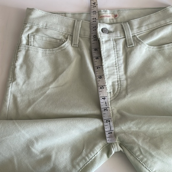Levi’s Premium Wedgie Straight Corduroy Light Minty Green High Waist Pants sz 30 - Picture 6 of 9